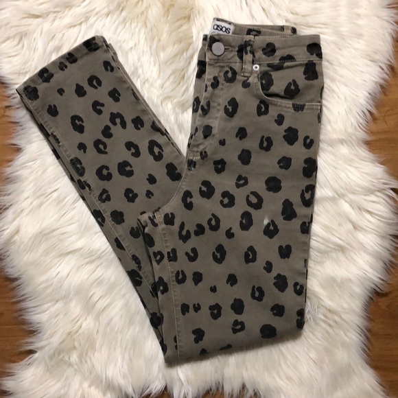 ASOS Pants - SALE✨ASOS Cheetah Print Skinny Jeans Olive Green